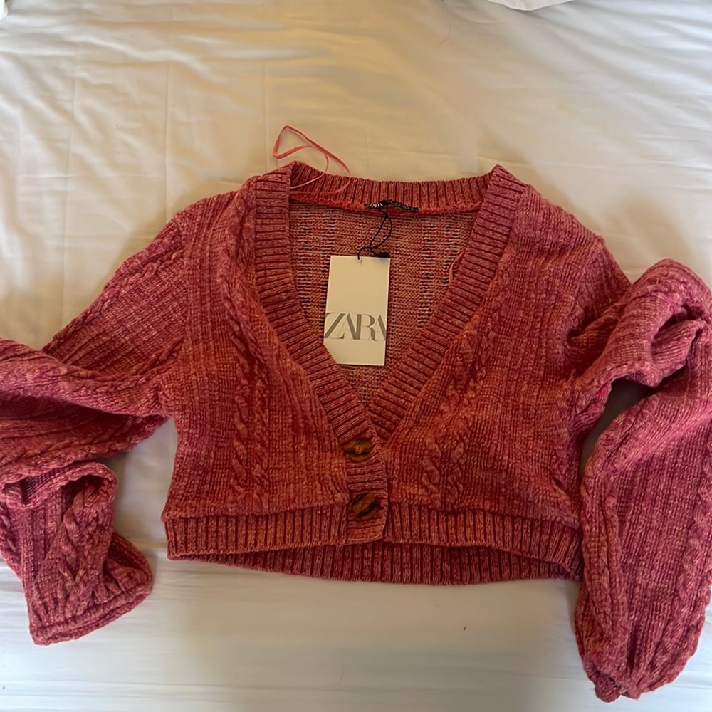 Small cropped pink Zara sweater